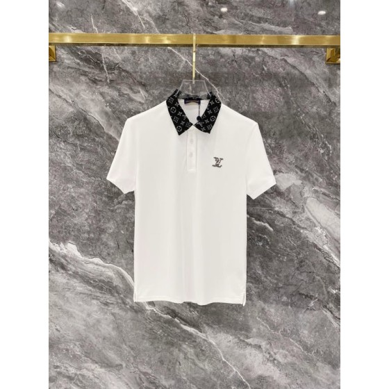 Louis Vuitton Slim Fit M-XXXL 2026 Spring/Summer Newest Jacquard Neckline PLO Short Sleeve